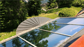 Exterior windows polished to a crystal-clear finish after cleaning by Sun Services, Inc.